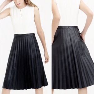 J Crew |Two tone pleated faux leather combo dress| Sz 10 NWT